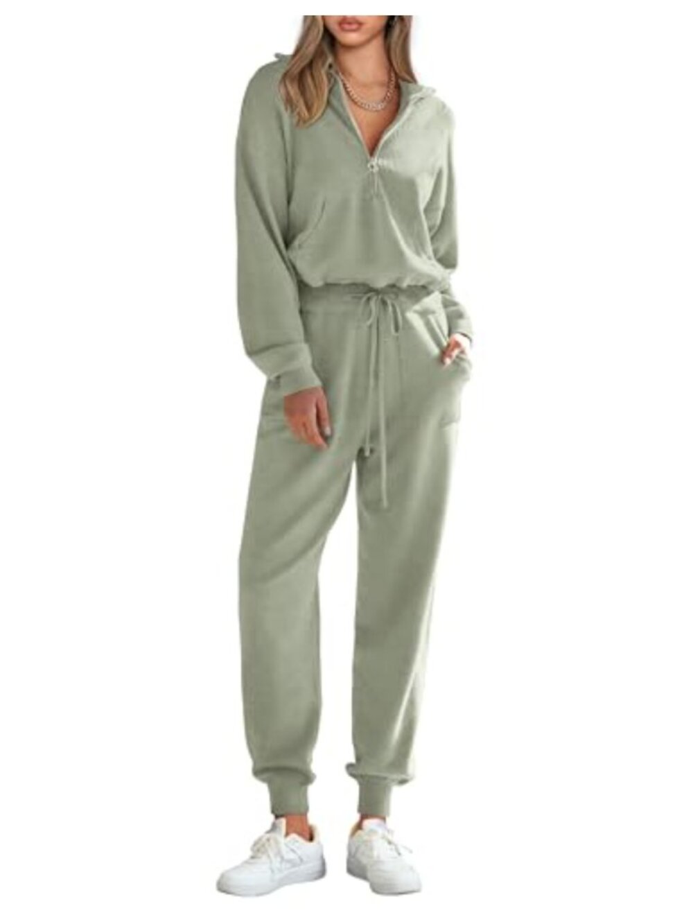 2 Piece Sweatsuit Set Zip Up Pullover Jogger Sweatpants Womens Tracksuit